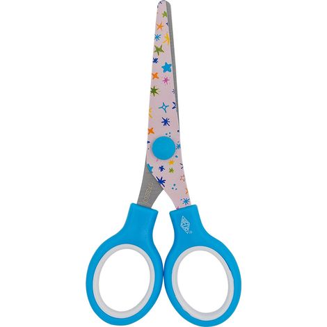 WEDO FANTASY CISEAUX ENFANT 13 CM BLEU ACIER INOXYDABLE LAMES IMPRIMÉES CARTE SB 73503