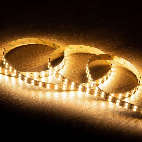 TRADE SHOP - Striscia Strip 2400 Led 2835 24v 10 Metri 160w Luce Fredda Calda Naturale 24v-240-10 - -Bianco Caldo - (1/5)