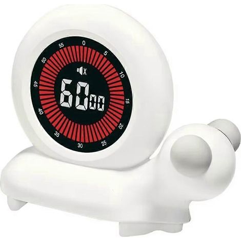 Minuteur analogique visuel 60 minutes, mignon et silencieux, à cadran rotatif, pour la cuisine, avec compte à rebours et chronomètre, idéal pour les enfants et les adultes. (1/5)