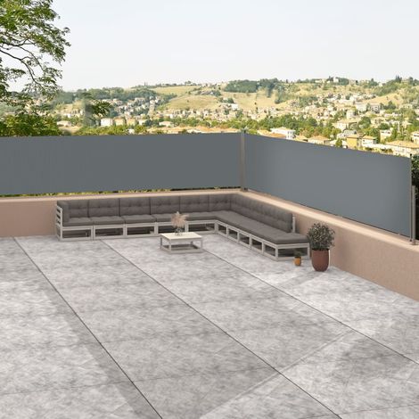 Auvent latéral rétractable Paravent extérieur Brise Vue Rétractable pour Jardin, Balcon, terrasse Anthracite 117x1200 cm NDTN4230267 (1/5)
