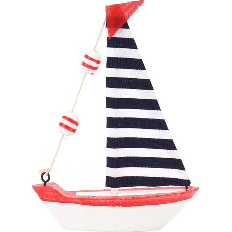 Mini voilier décoratif en bois, ornement de bateau à voile pour bureau, décoration de maison (1/5)