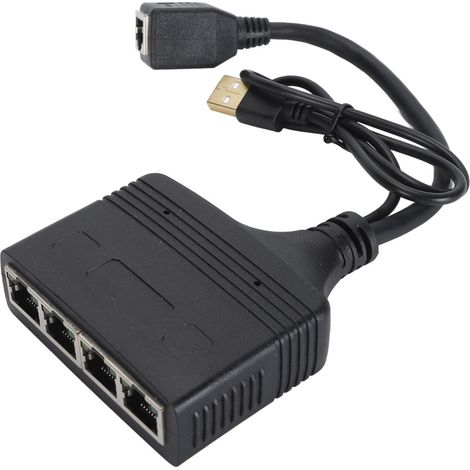 Répartiteur Ethernet Gigabit 1 vers 4 sorties 1000 Mbps RJ45, adaptateur réseau LAN, performances stables pour Cat8, Cat7, Cat6, Cat5 et Cat5e (1/5)