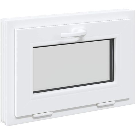 vidaXL Basement Window RISOR 60 x 40 cm PVC and Glass White