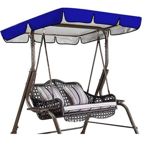 Toile de Rechange pour Balancelle Toit de Balancelle de Jardin Universelle, Huvent de Rechange Balancelle Imperméable (Couleur : Bleu, Taille : 142×120×18CM) (1/4)