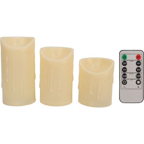 Flammenlose LED-Kerzen mit Fernbedienung, realistischem Flackereffekt, Batterien inklusive, 7,5 cm Tropfenform für die Heimdekoration (1/5)