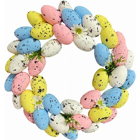Guirlande D Oeufs - Décor De Porte Et De Mur Pour Pâques - Style Ferme Rustique - 33 X 33 Cm - 1 Pièce (1/5)