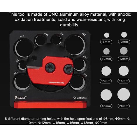 Wood Bar Turning Tool, with 8 Turning Holes of Different Diameters, Carbide Bow Insert, Aluminum Alloy Material, for Woodworking, the (1/5)