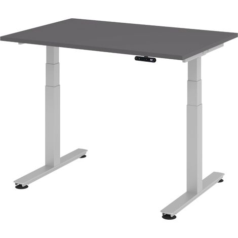 bümö Schreibtisch elektrisch XDSM Rechteck: 120 x 80 cm Graphit