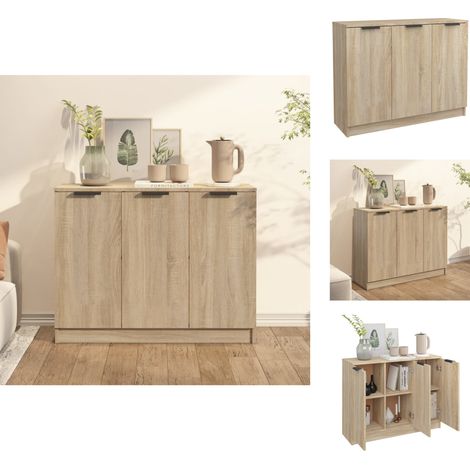 Sideboards - Living Sideboard Sonoma-Eiche 90,5x30x70 cm Holzwerkstoff (1/5)
