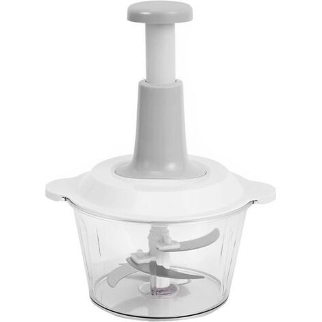 Picadora manual, batidora manual estándar, 1 pieza, 1,5 L, cortador de cebolla manual con 3 cuchillas de acero inoable, picadora de cebolla, cortador de verduras, fácil de limpiar, adecuado para carne (1/5)