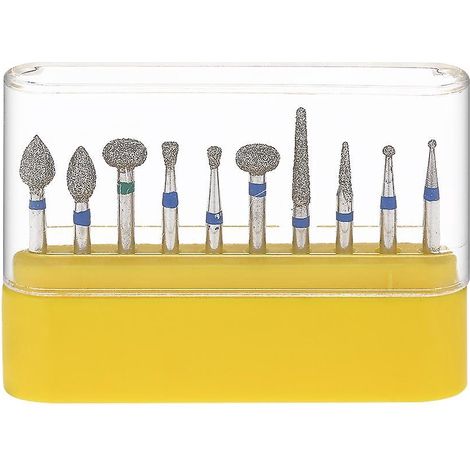 10-teiliges Set aus Hochgeschwindigkeits-Diamantbohrern für die Zahnaufbereitung, Polierbohrer für die Zahnpräparation EQ-4