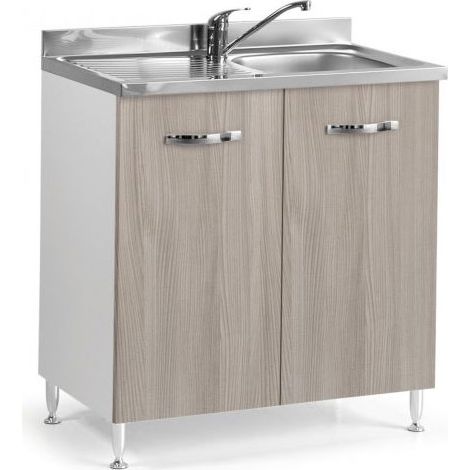 Sottolavello cucina componibile con ante 80 cm olmo.