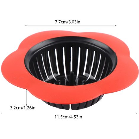 Rejilla para fregadero y lavabo de cocina – Plástico de alta calidad resistente a la corrosión – Diámetro 78–110 mm – 1 pieza (Tamaño: Rojo) (1/5)