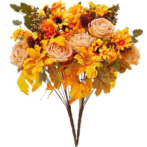 Fleurs Artificielles - Bouquet De Pivoines Fausse Fleurs Automne Décoration Intérieure Centre De Table Mariage Fête 1 Pièce (1/5)