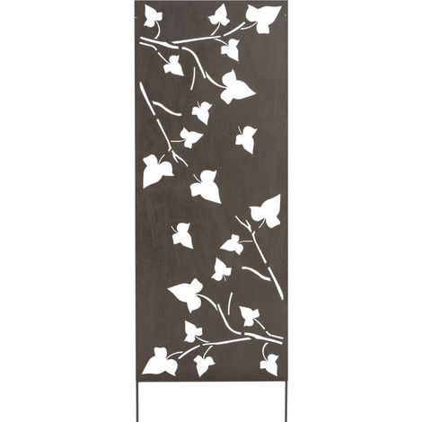Nortene – Panneau décoratif en métal ajouré – Dimensions 0,60 x 1,50 m – Coloris brun effet vieilli – Kits d’installation fournis