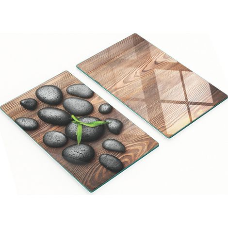 Tableros decorativos multifuncionales de vidrio templado con piedras para spa, 2x30x52 cm.