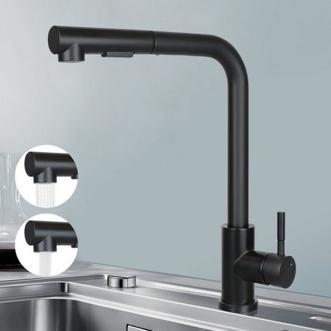 GBLY Waschtischarmatur Ausziehbar Spültischarmatur 360° Drehbar Edelstahl mit 2 Strahlarten