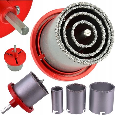 Set 4 frese fresa a tazza carotatrice diamantata muro marmo da 33 a 73mm 02126 (1/2)