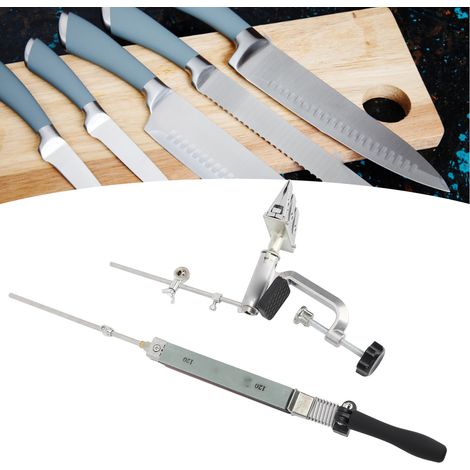 Ruihe Küchenmesserschärfwerkzeug, Schleifstein, Metallschärfer mit festem Winkel, Messerklemme mit Klappmechanismus RH-006 (1/5)
