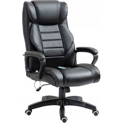 Sedia da ufficio in ecopelle con funzione massaggio, nera, PAKO V 921-321