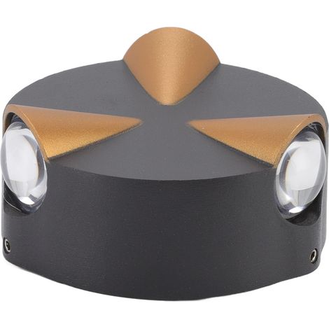 Applique murale moderne LED ronde à 3 perles, étanche, pour extérieur (terrasse), AC85-265V, lumière chaude, 3W (1/5)
