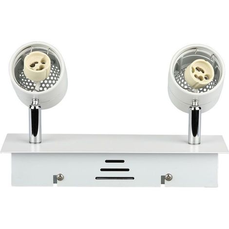 V-TAC Portafaretto LED Doppio da Incasso 2GU10 Colore Bianco Orientabile (1/5)
