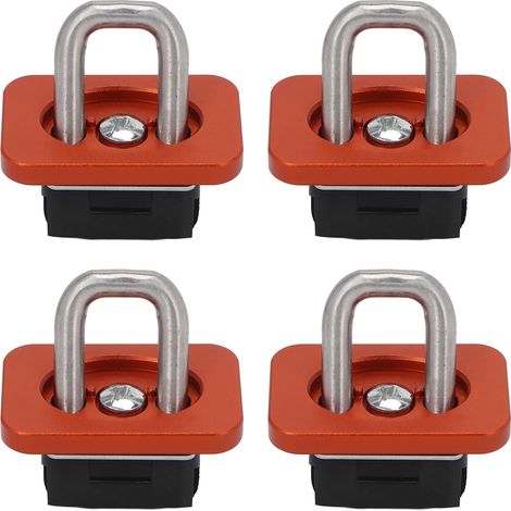 Quatre ancrages pour plateau de camion, capacité de charge de 1000 lb, construction en acier inoxydable, convient aux modèles Chevrolet Silverado 2007-2021, orange. (1/5)