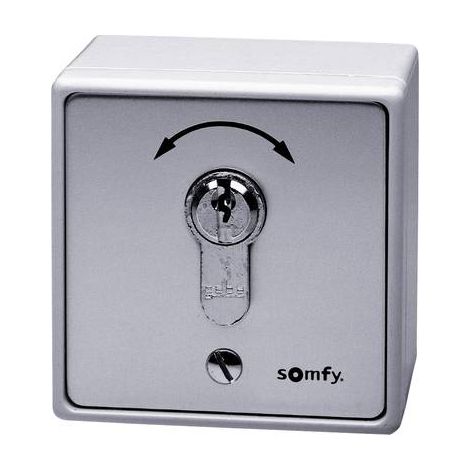 Somfy – Interrupteur à clé pour motorisation de portail encastré – Montage apparent – Boîtier plastique 2 pôles – Installation sur crépi