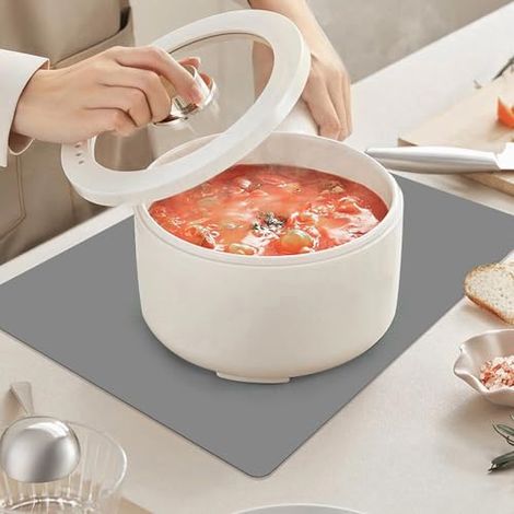 Platzset mit Bändern – Silikon – hitzebeständig – flach – schlichtes Platzset im westlichen Stil – Besteckset für Kinder und Schüler (1/5)