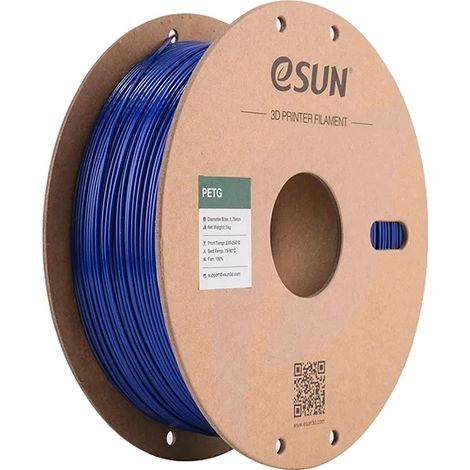 Filamento per stampante 3D, materiale PETG, peso 1 kg, blu pieno (1/2)