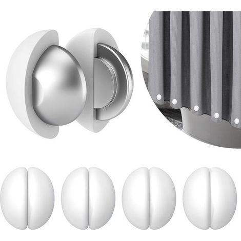Magneti per tenda da doccia，Pesi antigalleggiamento in silicone，Impediscono lo spostamento della fodera interna (Bianco，5 paia) (1/5)