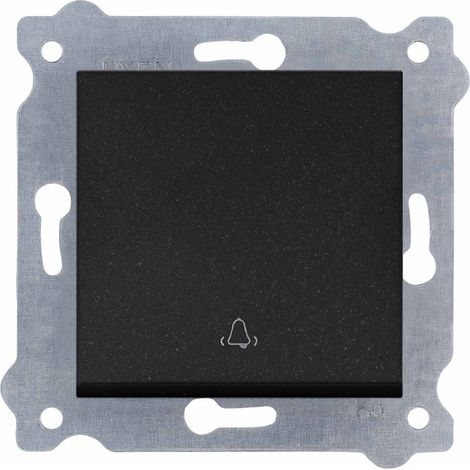 Bouton poussoir sonnette noir métallique bornes à vis 207/14E EXEN (1/3)