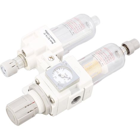G1/4 pneumatischer Schmierstofffilter/Regler mit Einlass/Auslass, Öl-/Wasserabscheider und Druckluftdruckmesser. (1/5)
