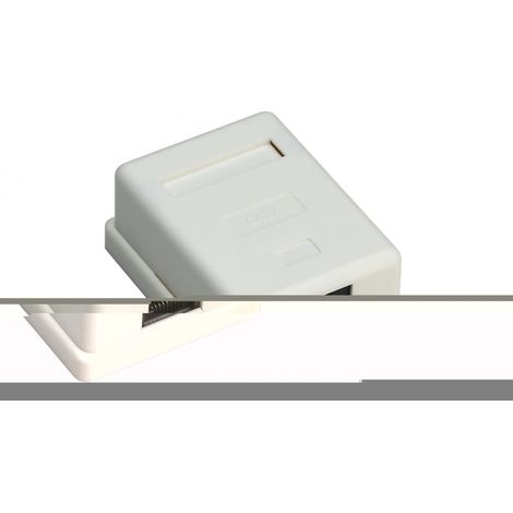 Presa di collegamento rete RJ45 a 1 porta, CAT 6, UTP, bianco, non schermato.