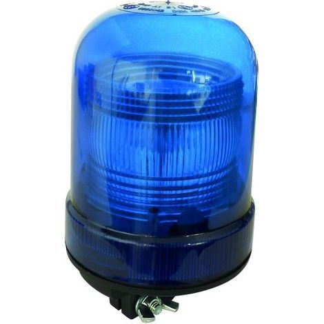 Gyrophare SIRIUS tige rigide 10 à 30 V xénon bleu – IP65 IP66 – H. 201 mm – Ø 120 mm – Double courroie pour entraînement efficace