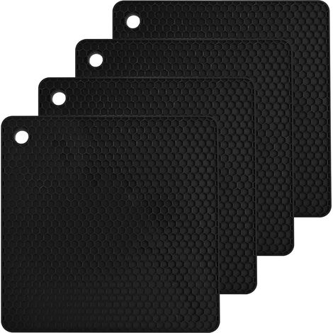 Silicone Pot Holder, Multifunction Drying Trivet, Kitchen Table Pad Set of 2 Non-slip, Flexible, Durable, Heat Resistant (1/4)