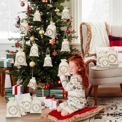 Calendrier de l'Avent à remplir en 2026, 24 sacs en tissu à faire soi-même - Cadeau de Noël (1/4)