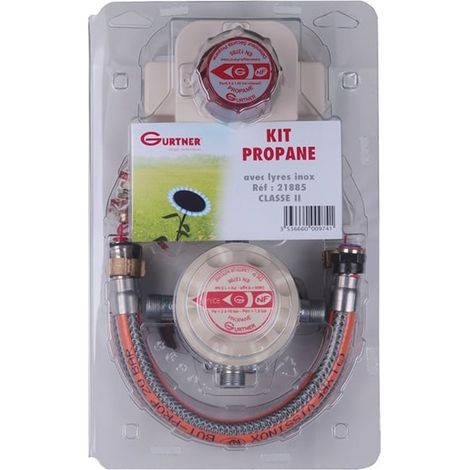 Kit propane classe 2 pour chaudière - 3kg/h + 2 lyres 35cm inox (1/2)