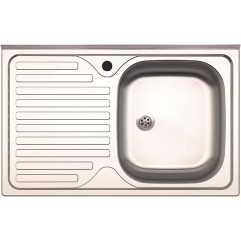 Kit cucina lavello inox 1 vasca dx con gocciolatoio cm.80 - Salone (1/2)