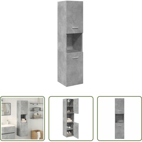 Bad Schrank - Bad-Hängeschrank Betongrau 30x30x130 cm Holzwerkstoff (1/5)