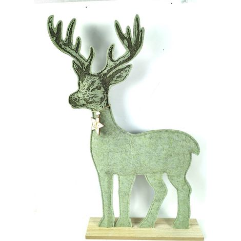 TrendLine Dekofigur Holz Hirsch 59 x 5 x 38 cm grün Figur