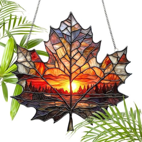 Sonnenfänger Herbst Acryl Ornament handgefertigte Blätter