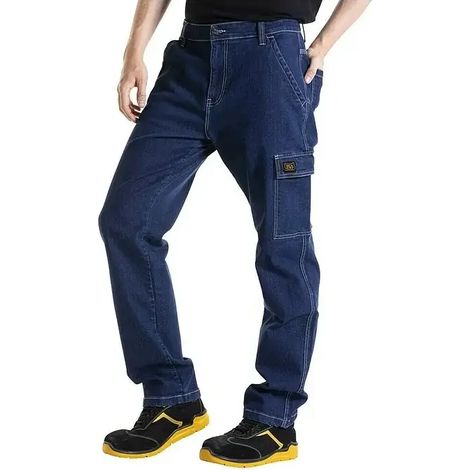 Pantaloni lavoro blu TG 52 stile carpenter stretch Fibreflex CUTTER1