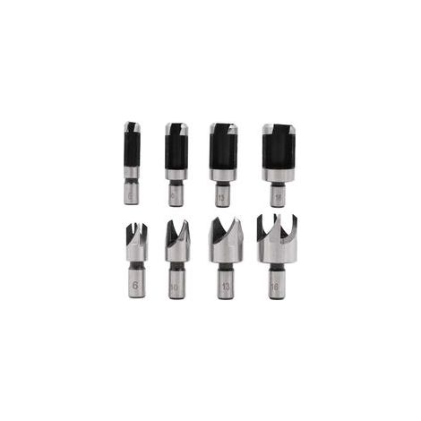 8 Pièces Fraise à Bouchonner Bois, Mèche à Bouchon Bois 6 mm/10 mm/13 mm/16 mm