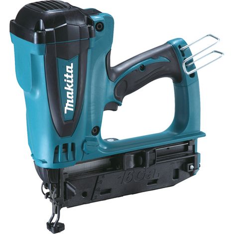 Clavadora a gas Makita GF600SE negro y azul de alto rendimiento (1/2)