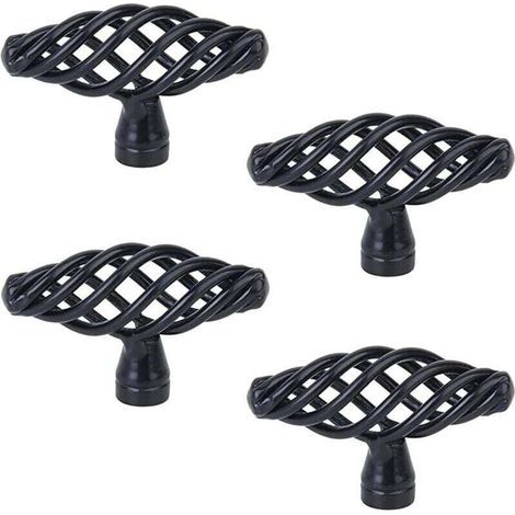 4 Pièces Poignée Meubles Anciens, Poignées meuble cage à oiseaux vintage, élégance classique, Pour meubles, armoires, portes et fenêtres, salle bain (avec vis) (1/3)