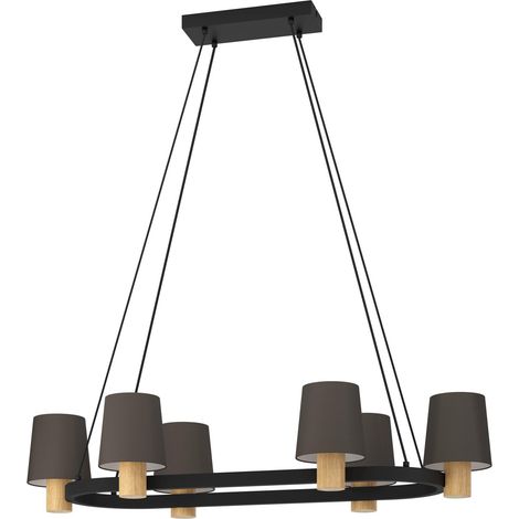 Suspension luminaire Edale, lustre ovale à 6 lampes, lampe de plafond (1/4)