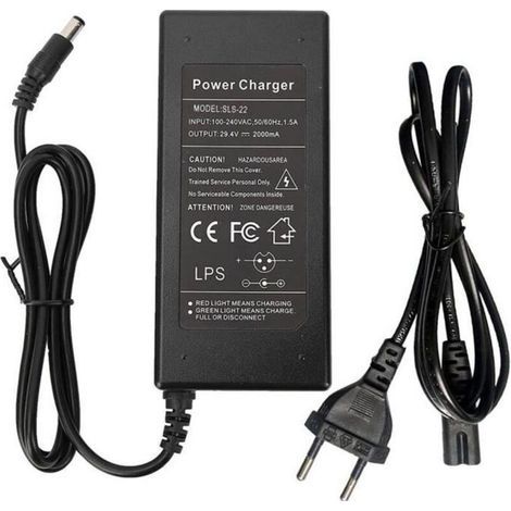 pair VINGVO chargeur de scooter 29.4V 2000mA fibre de carbone plastique 100-240V chargeur de prise de scooter électrique (prise UE) (1/4)