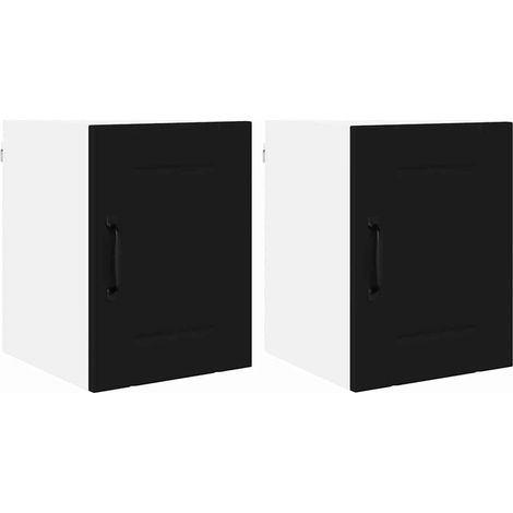 Meubles de Rangement,Armoire de cuisine 2 pcs Noir 30 x 31 x 40 cm Bois d'ingénierie CFW613526 (1/5)