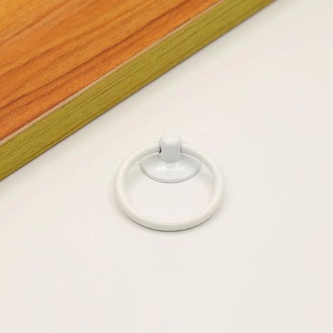Lot De 12 Poignées Rondes Pour Tiroir Ou Armoire - Style Vintage - Trou Unique - Blanc (1/5)